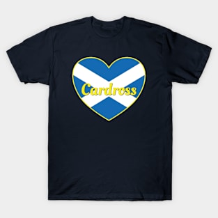 Cardross Scotland UK Scotland Flag Heart T-Shirt